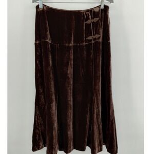 Garnet Hill Brown Velvet Maxi Skirt